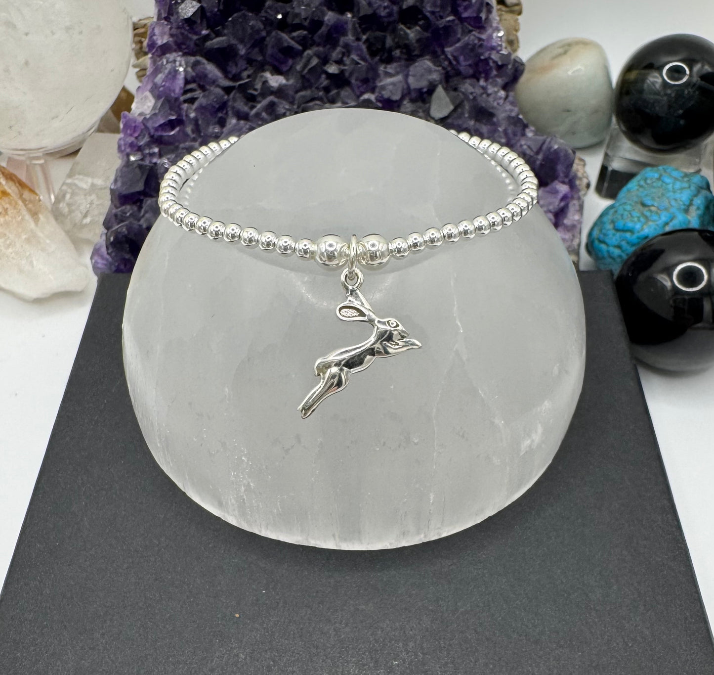 STERLING SILVER LEAPING HARE BRACELET