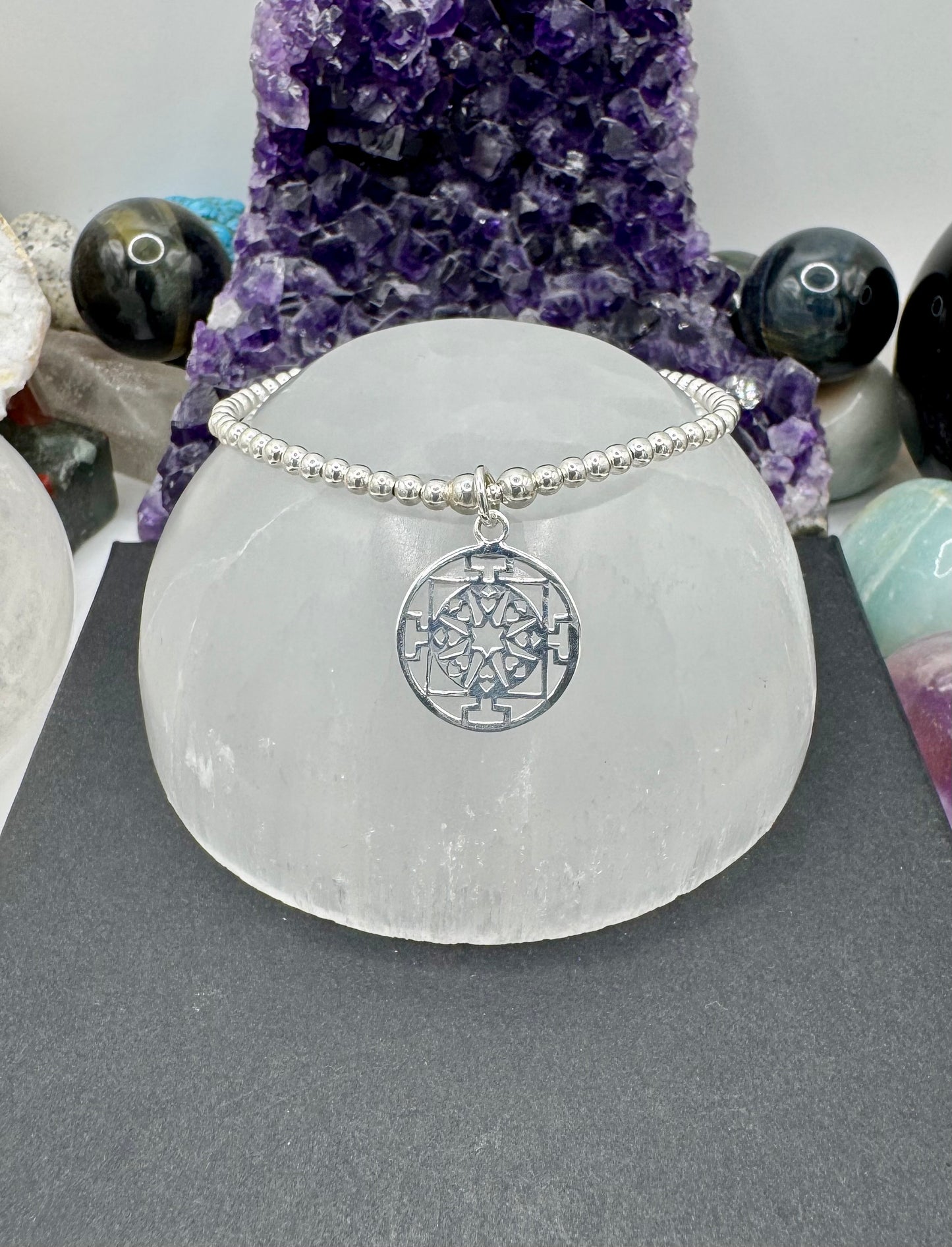 STERLING SILVER MANDALA BRACELET