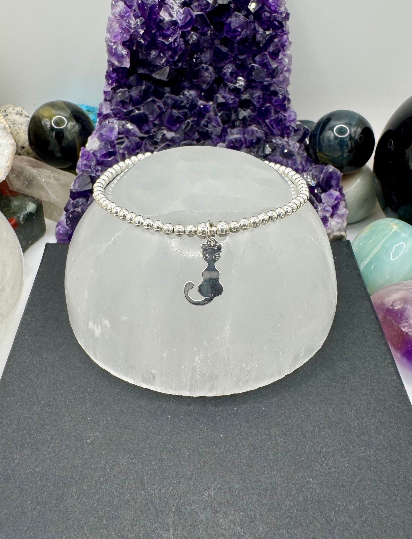 STERLING SILVER CAT BRACELET