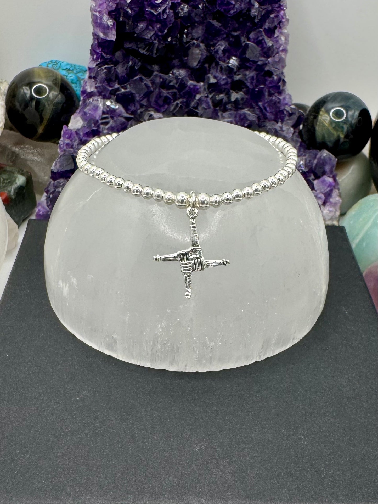 STERLING SILVER BRIGIDS CROSS BRACELET