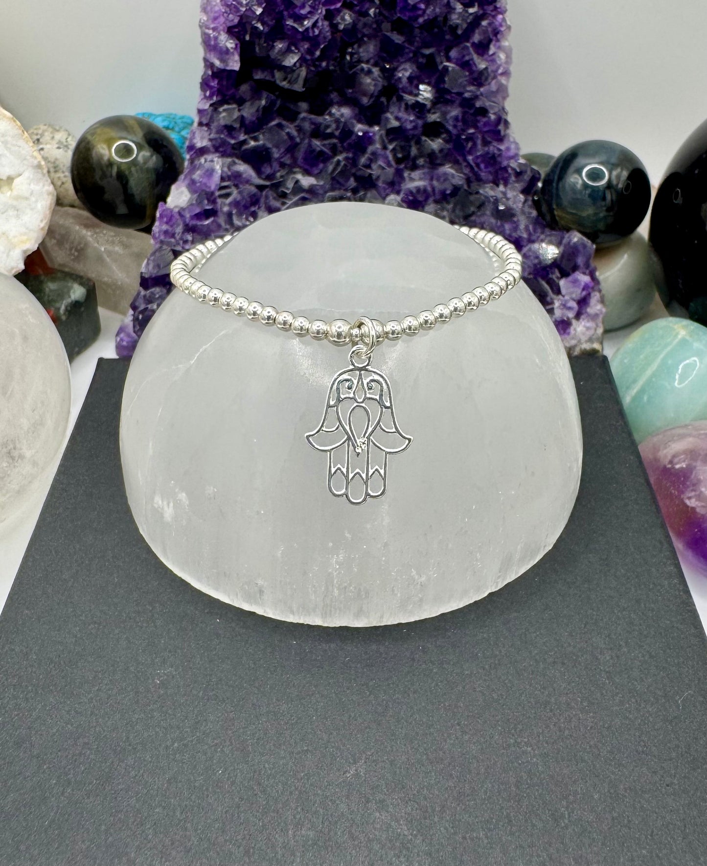 STERLING SILVER HAMSA HAND BRACELET