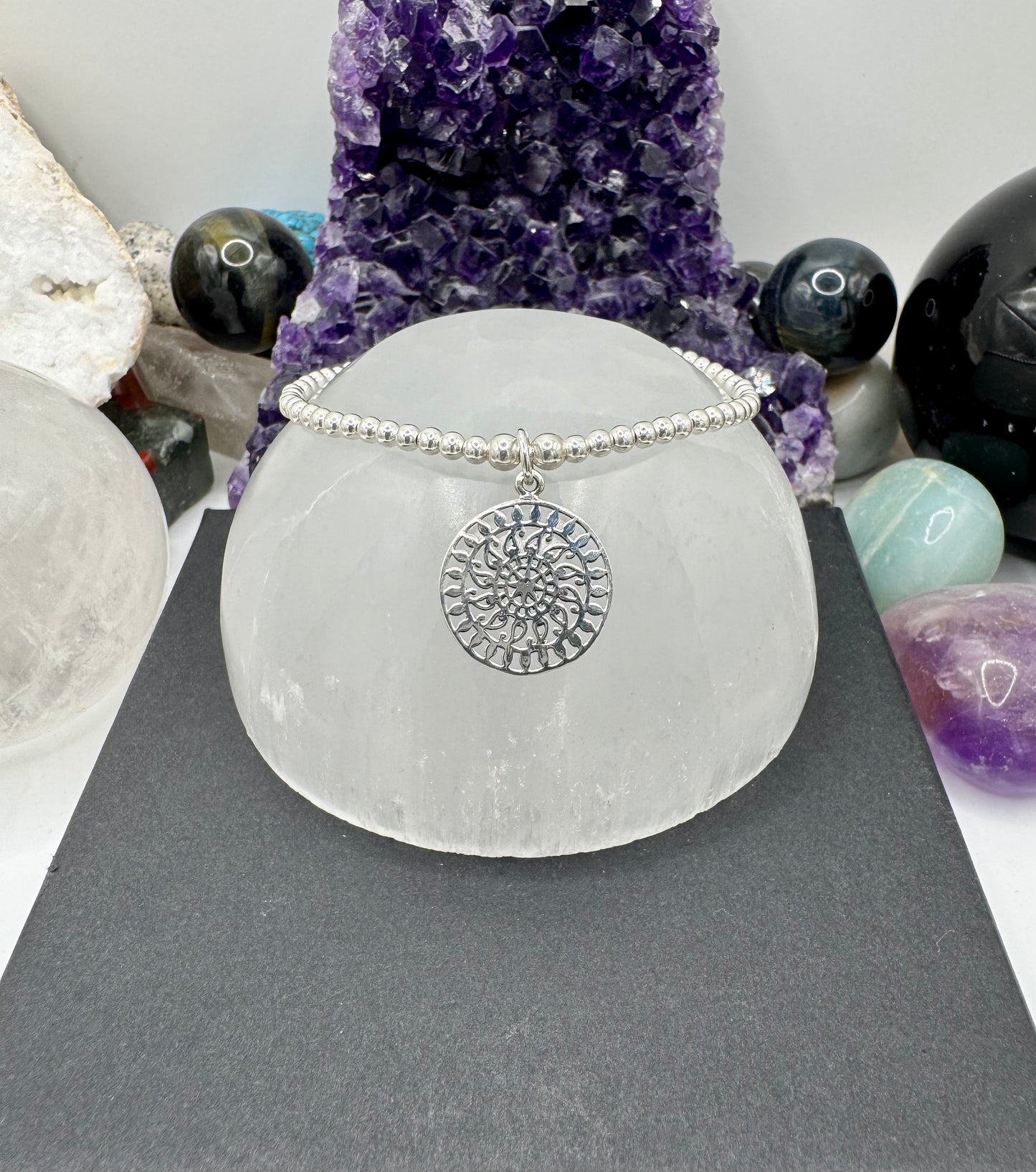 STERLING SILVER MANDALA BRACELET