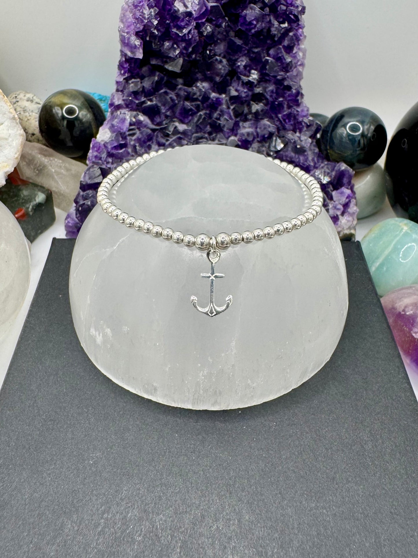 STERLING SILVER ANCHOR BRACELET