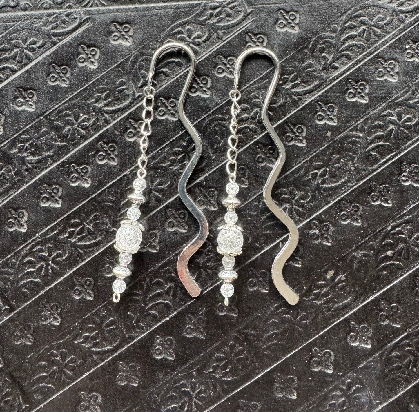 CRACKLED CLEAR QUARTZ BOOKMARKS