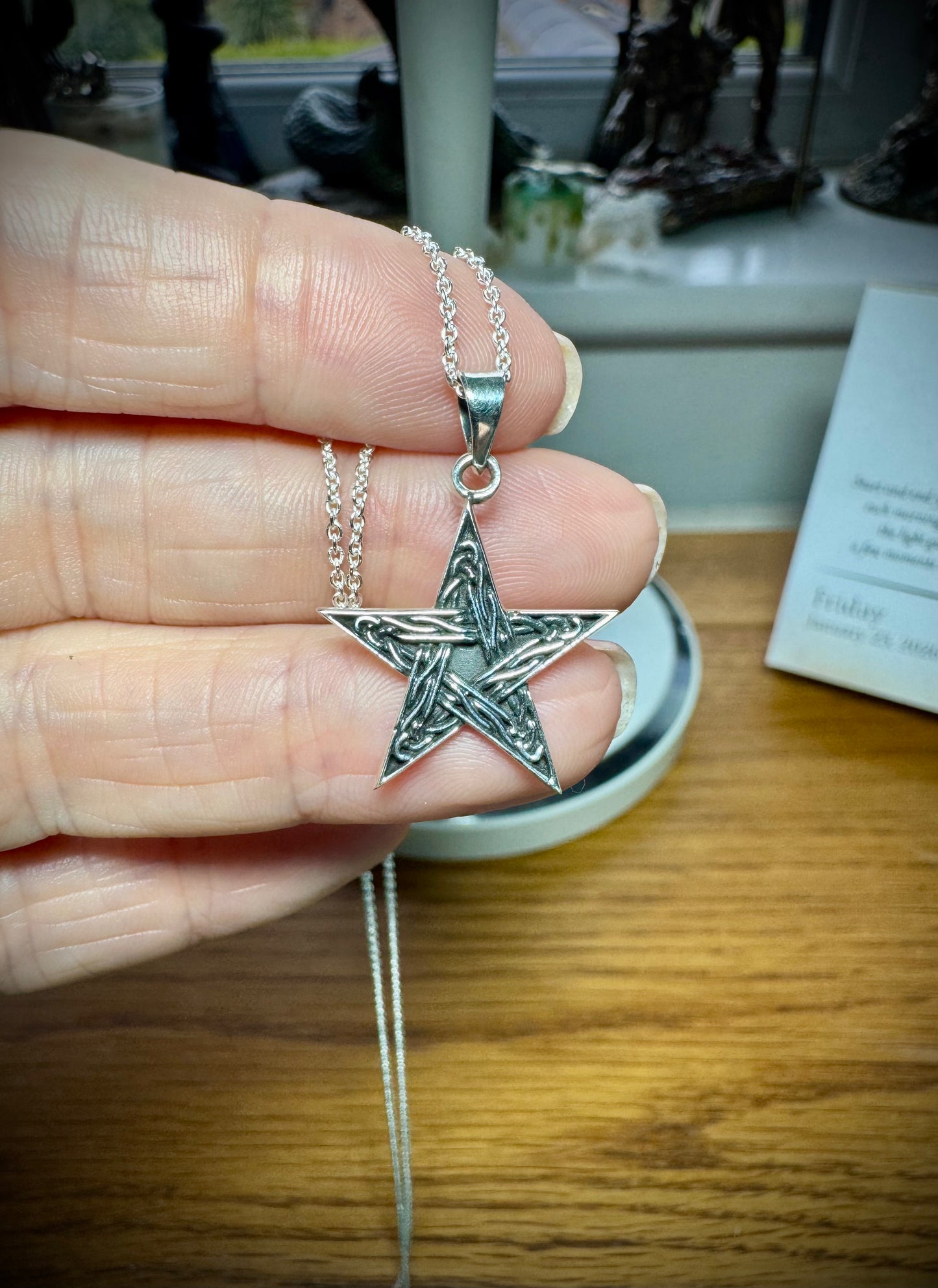 STERLING SILVER PENTAGRAM NECKLACE