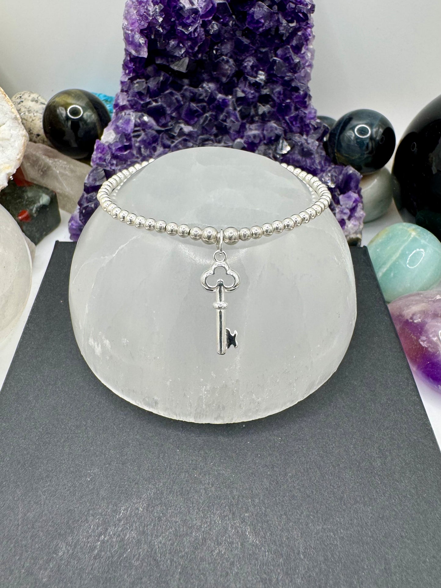 STERLING SILVER KEY BRACELET