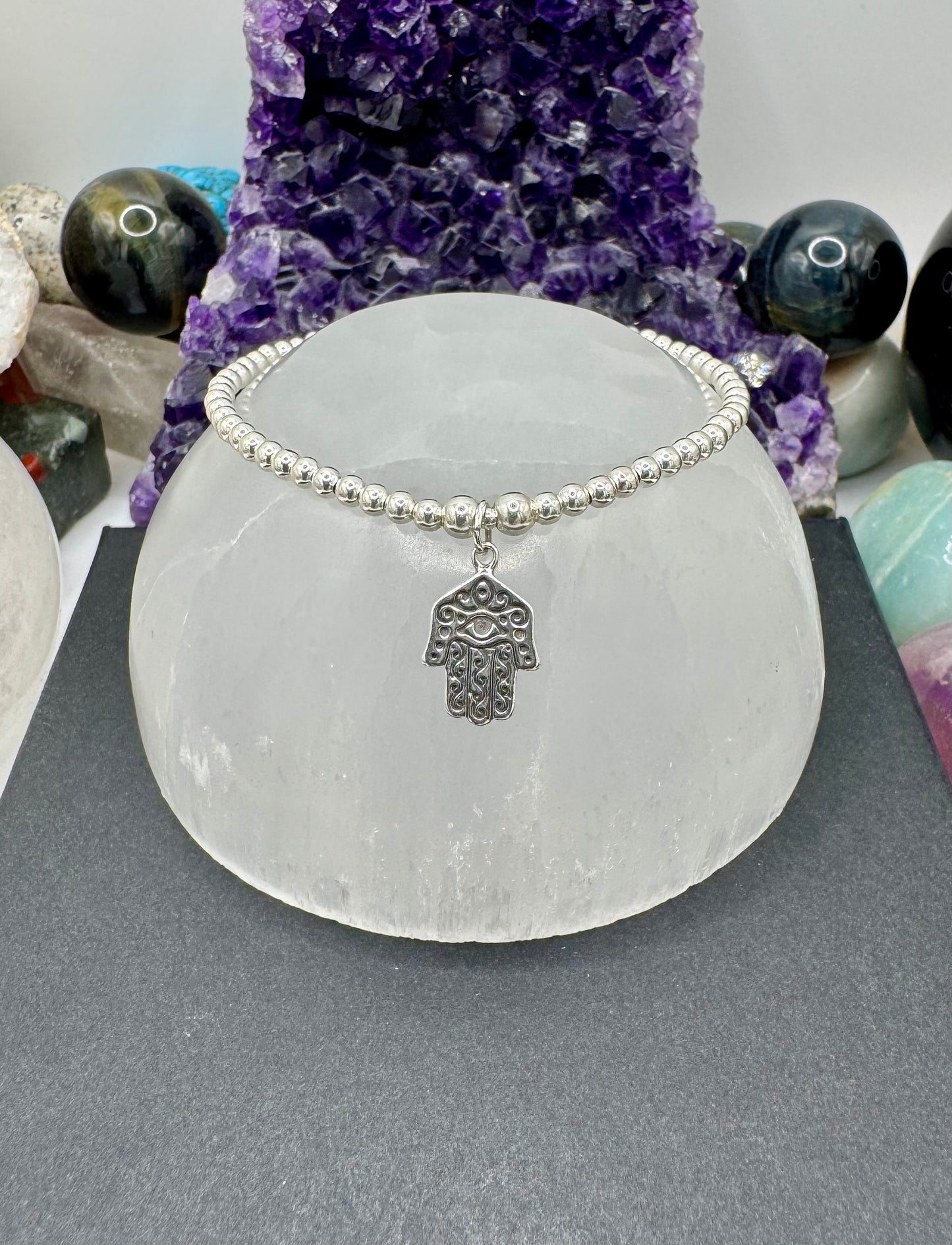 STERLING SILVER HAMSA HAND BRACELET