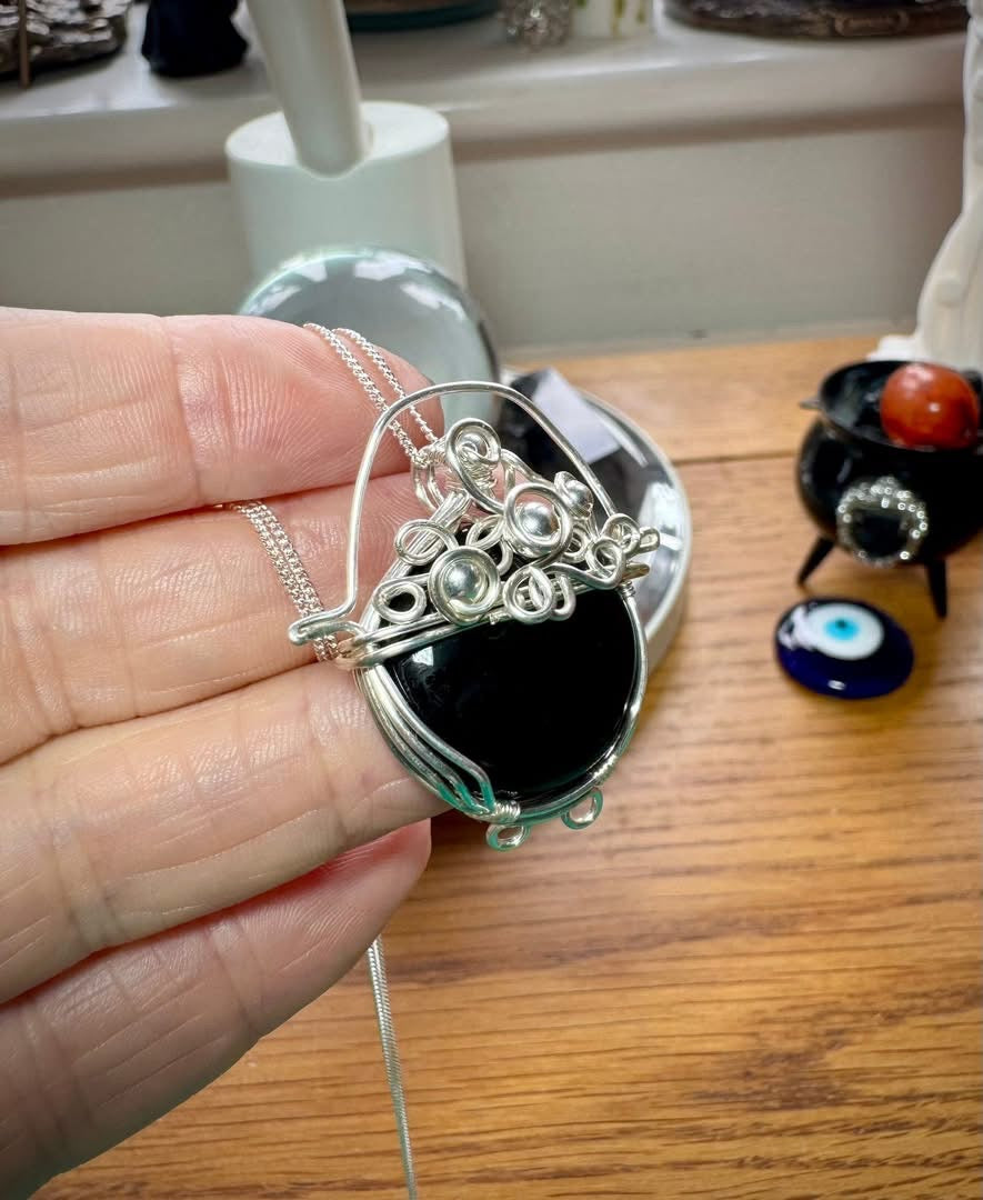 BUBBLING CAULDRON OBSIDIAN NECKLACE