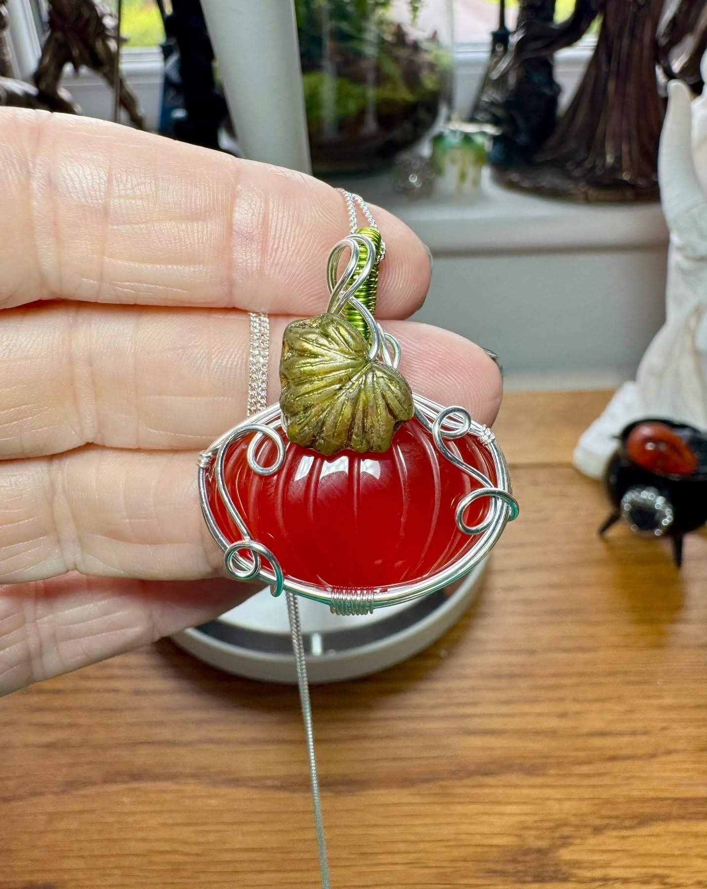RED ONYX PUMPKIN NECKLACE