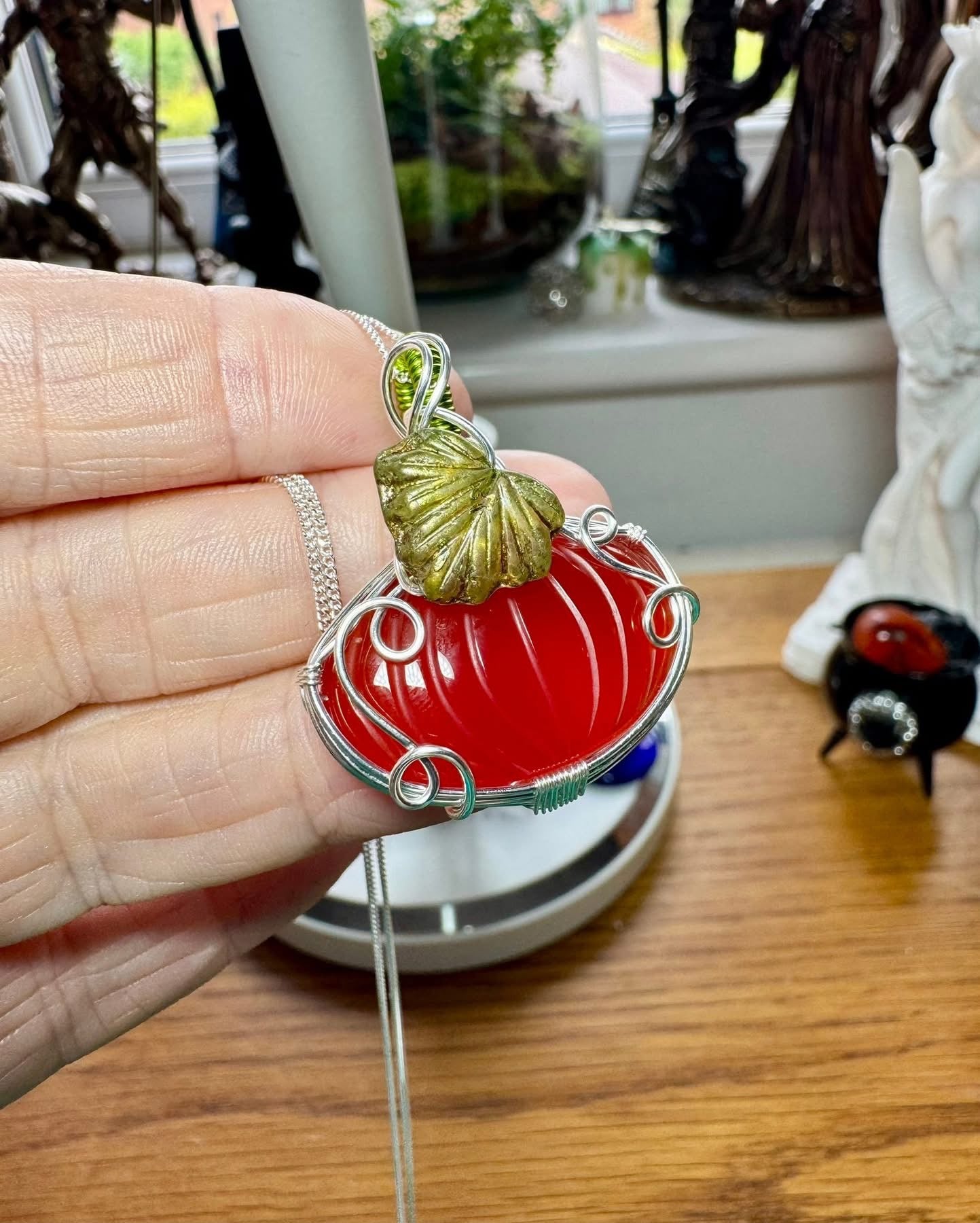 RED ONYX PUMPKIN NECKLACE