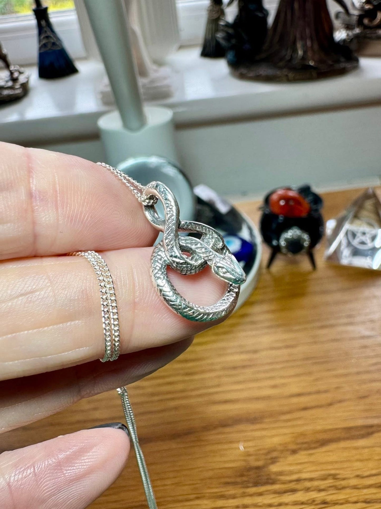 STERLING SILVER SNAKE NECKLACE