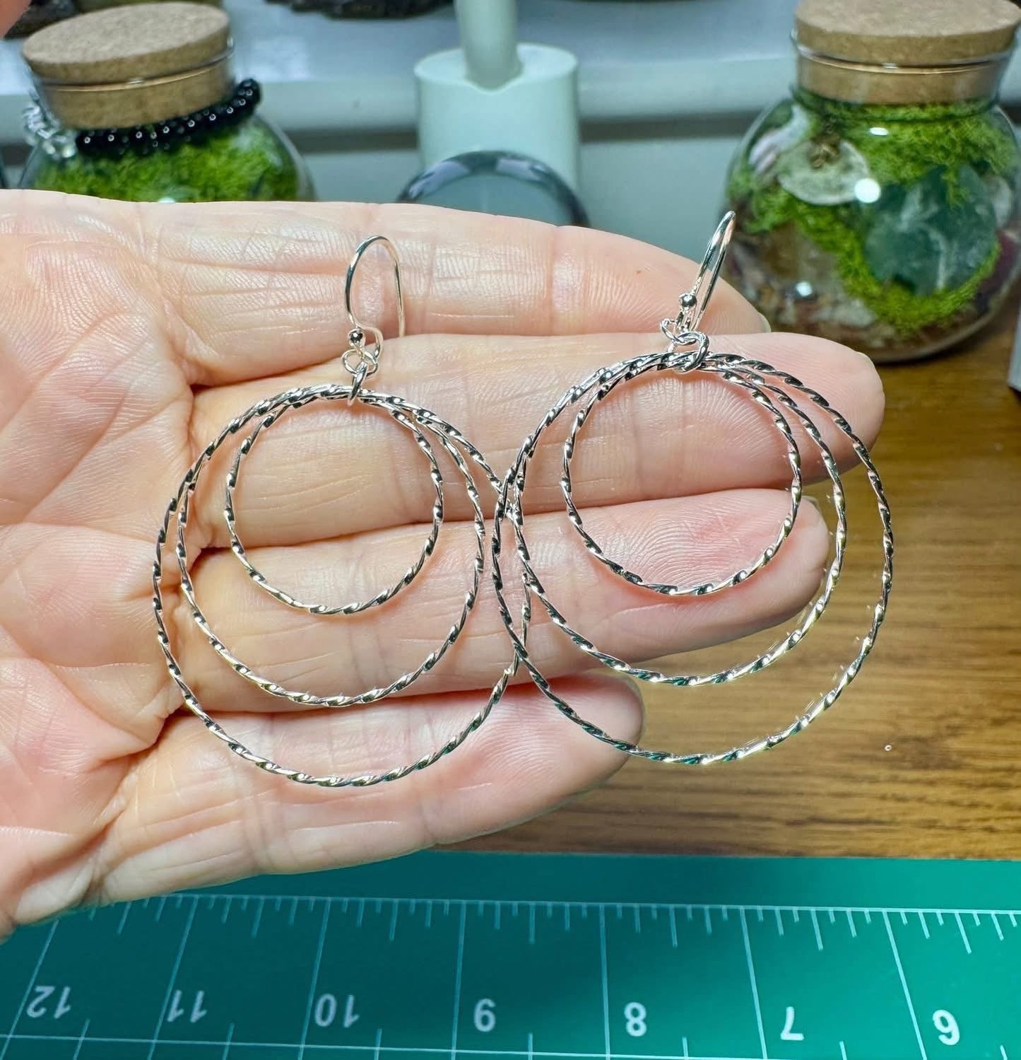 STERLING SILVER MULTI HOOP EARRINGS