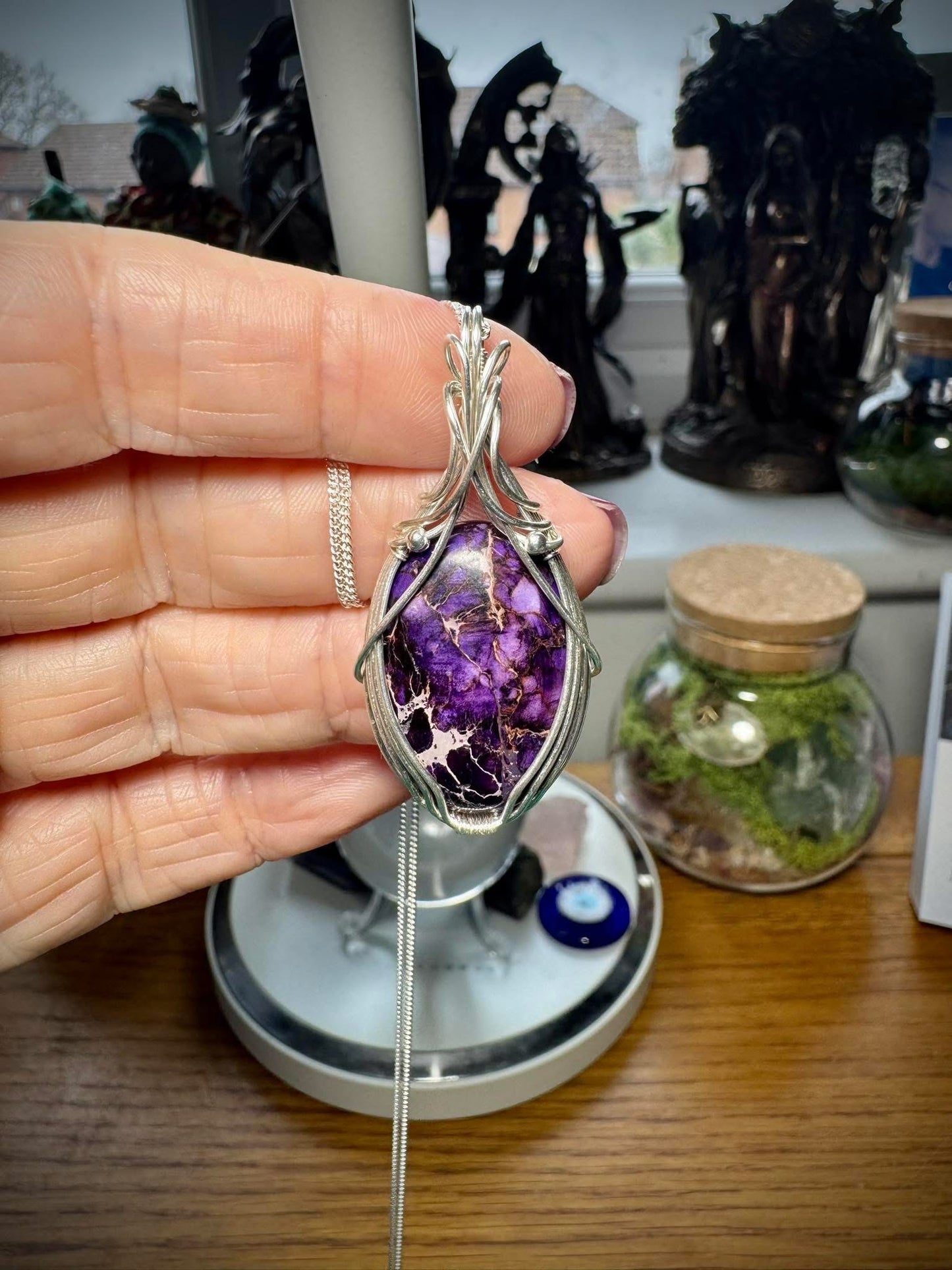 PURPLE SEA SEDIMENT JASPER NECKLACE