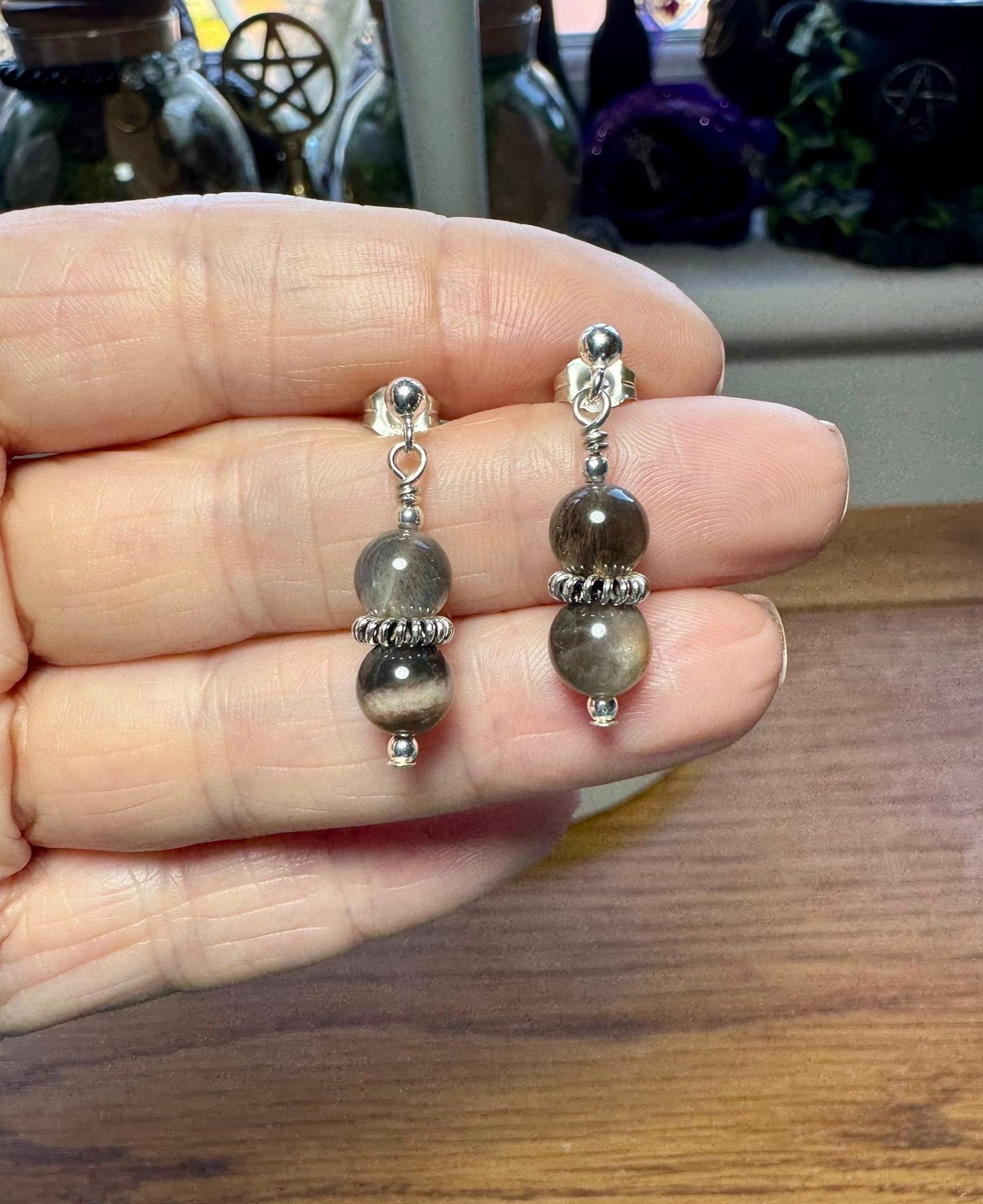 BLACK MOONSTONE EARRINGS