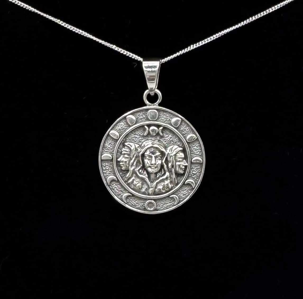 MAIDEN, MOTHER, CRONE, MOON PHASES NECKLACE
