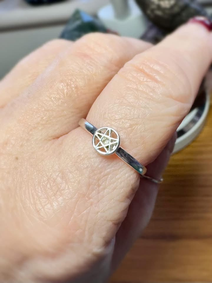 STERLING SILVER PENTACLE RINGS