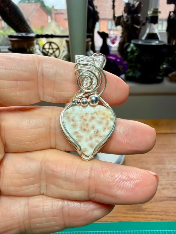NATROLITE PENDANT (aka Pink Larimar)