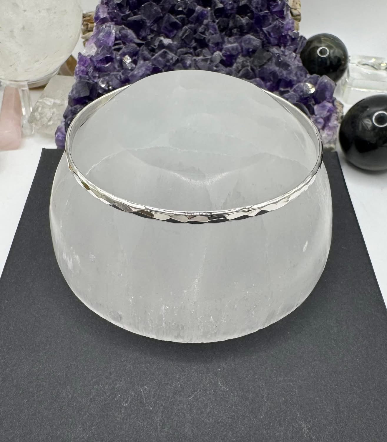 STERLING SILVER HAMMERED BANGLES