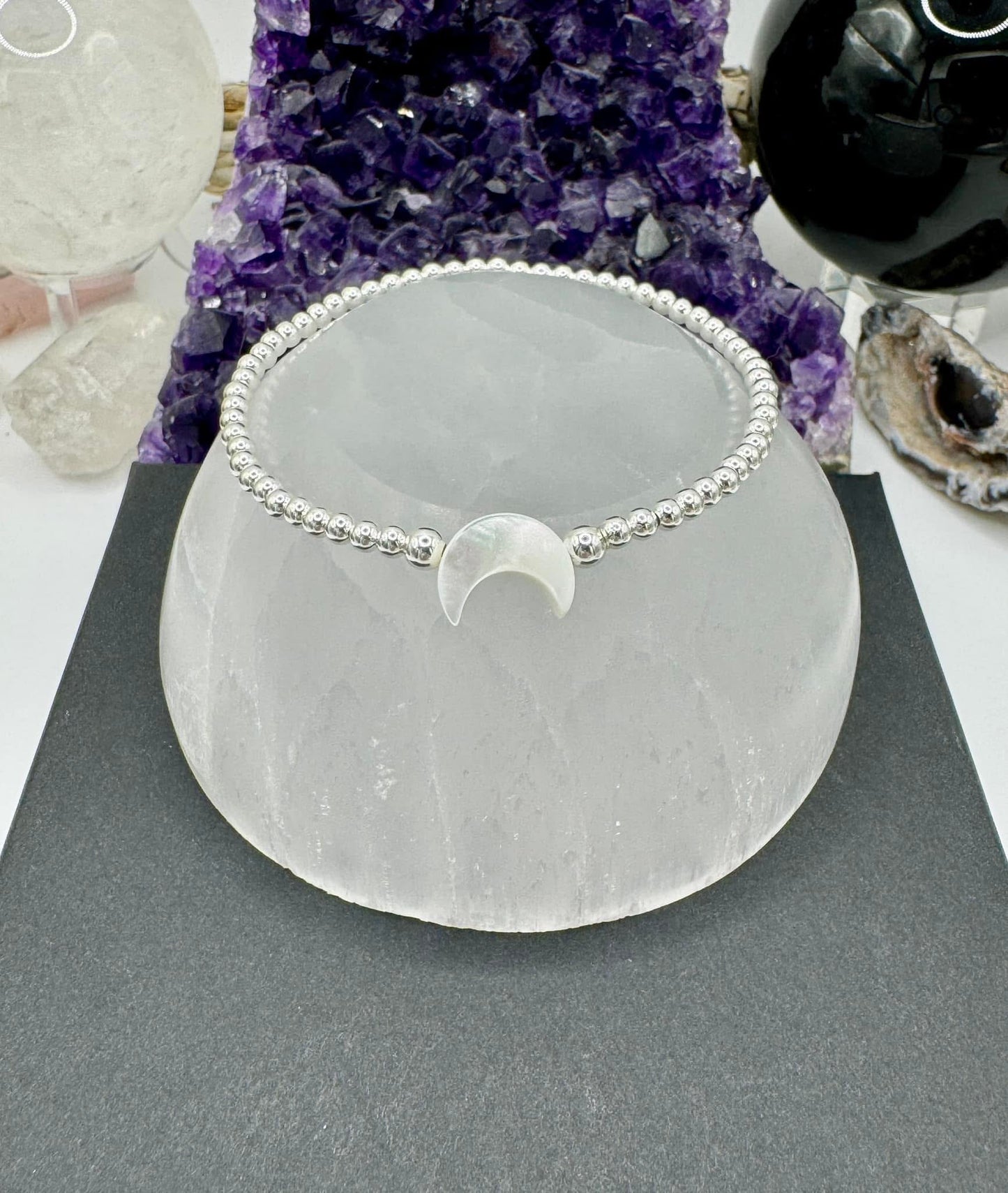 MOTHER OF PEARL AND STERLING SILVER BRACELET