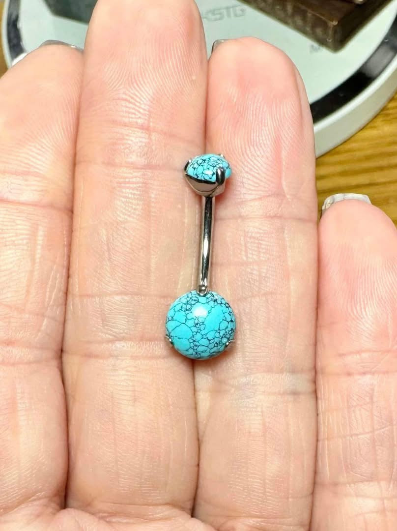 TITANIUM TURQUOISE BELLY BARS