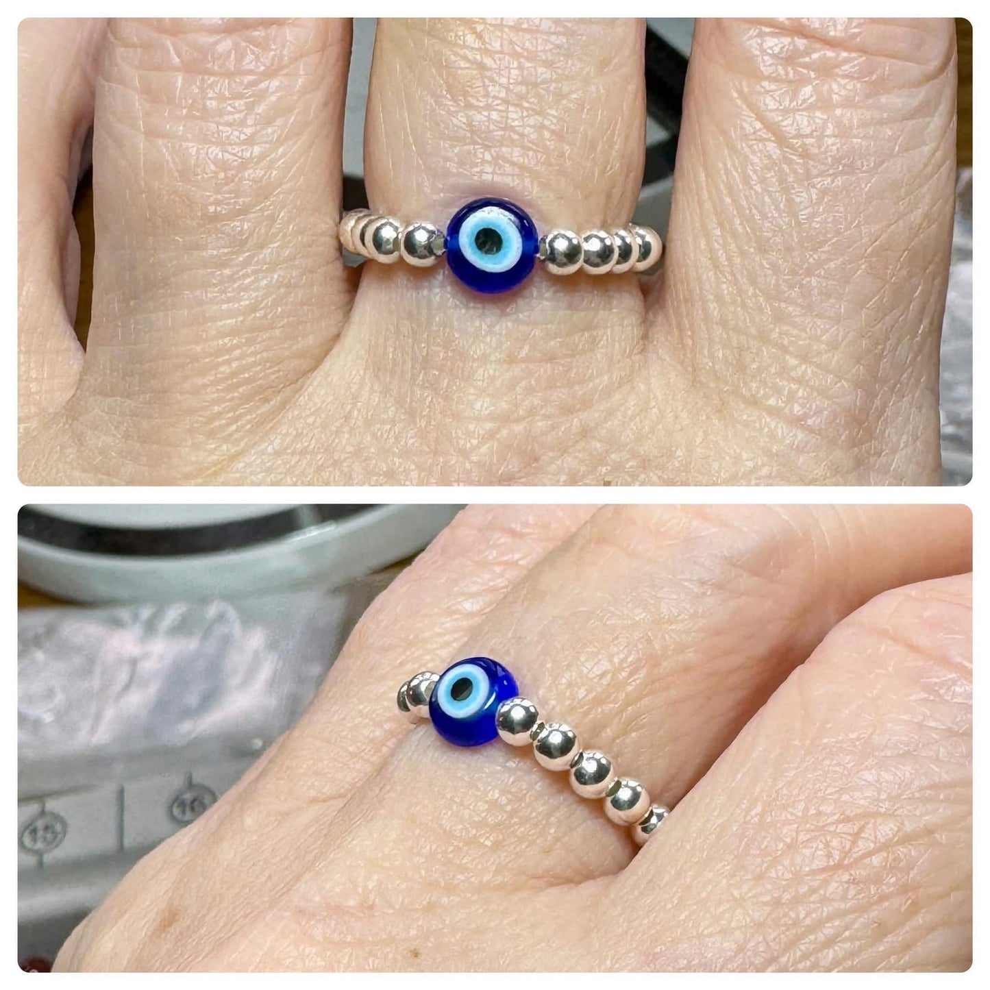 STERLING SILVER EVIL EYE RING