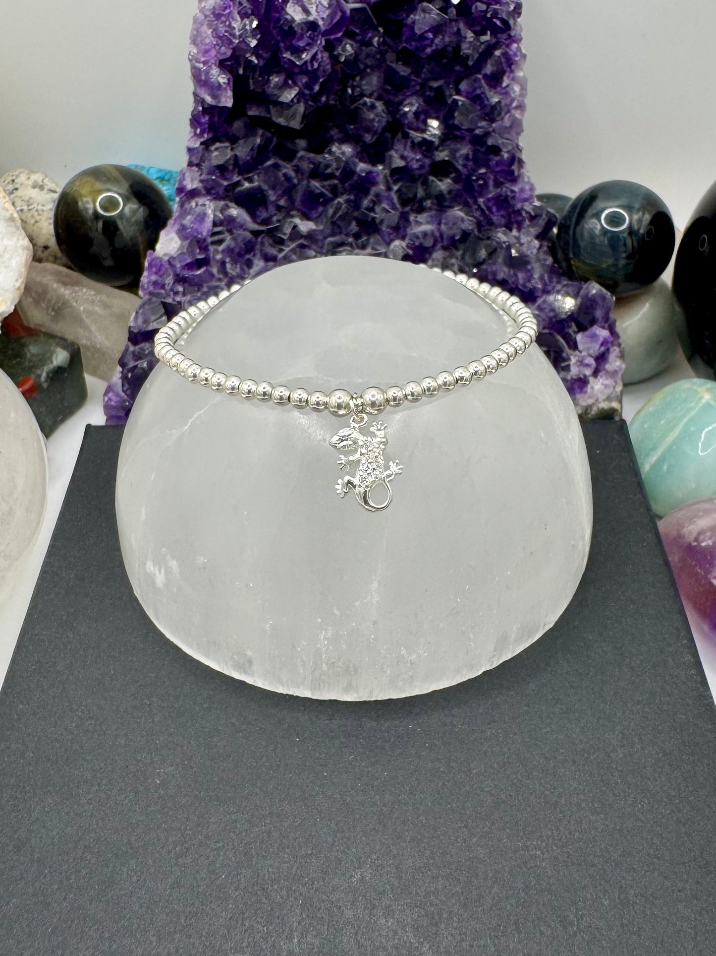 STERLING SILVER GECKO BRACELET WITH CZ