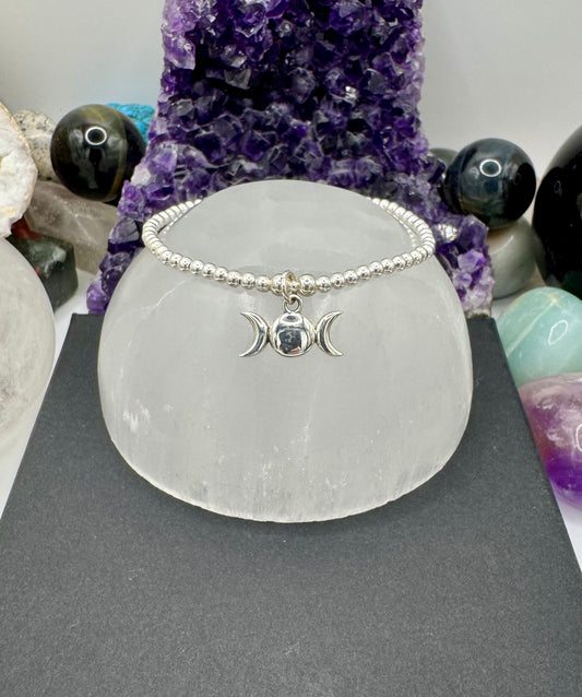 STERLING SILVER TRIPLE MOON BRACELET