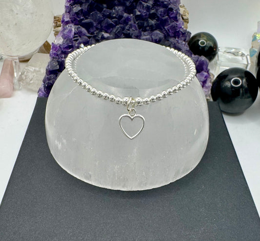 STERLING SILVER OPEN HEART BRACELET