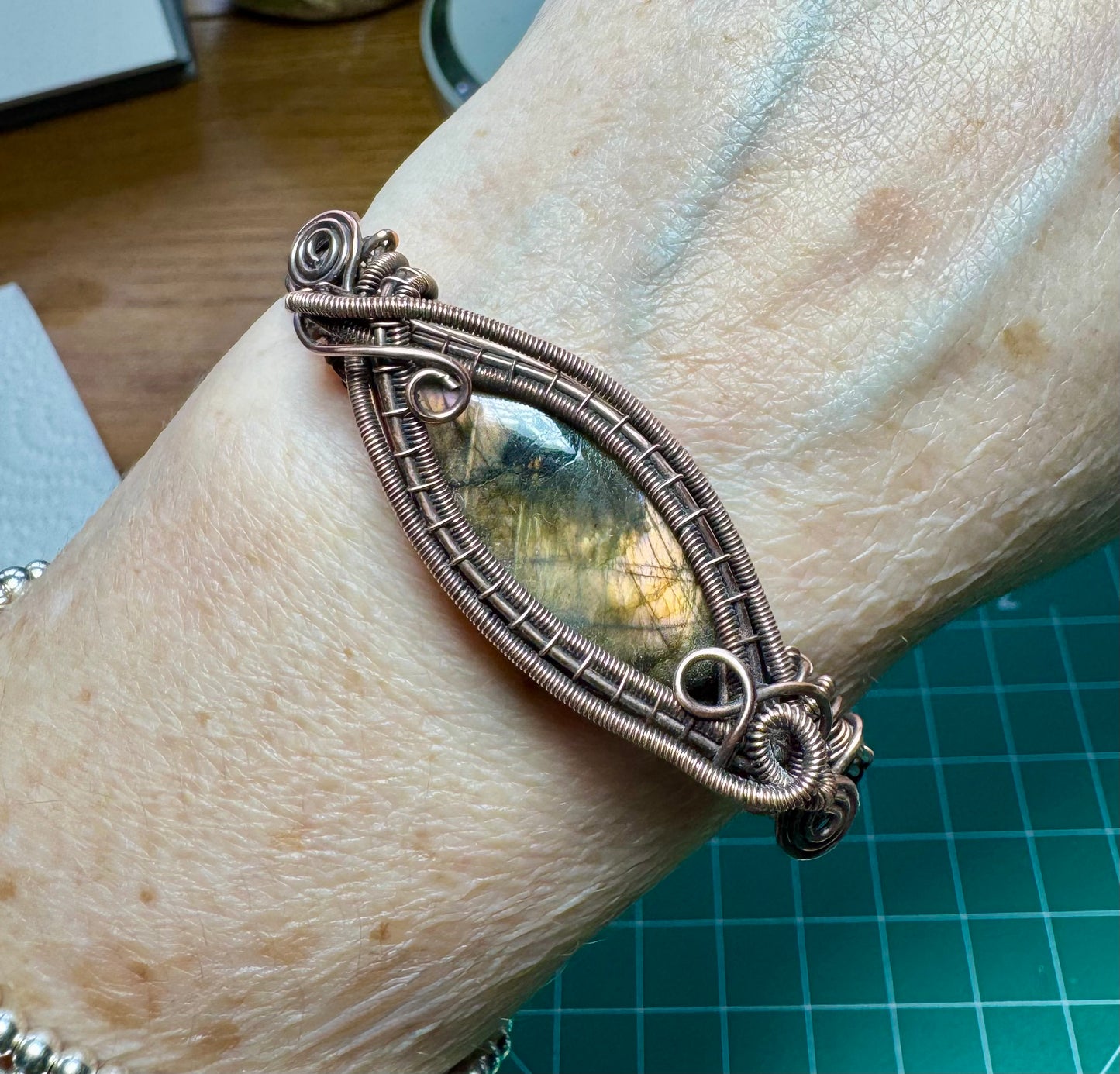 LABRADORITE COPPER CUFF BRACELET