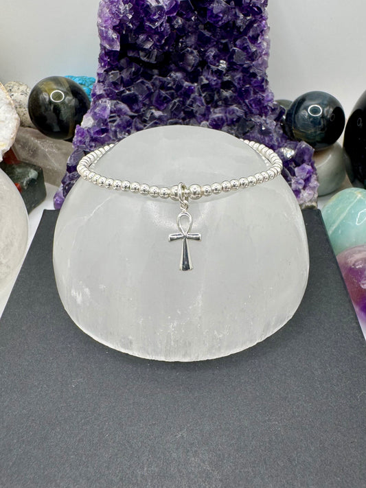 STERLING SILVER ANKH BRACELET