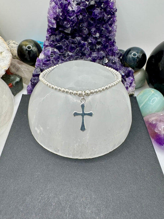 STERLING SILVER CROSS BRACELET