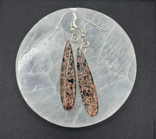 FLOWER OBSIDIAN EARRINGS