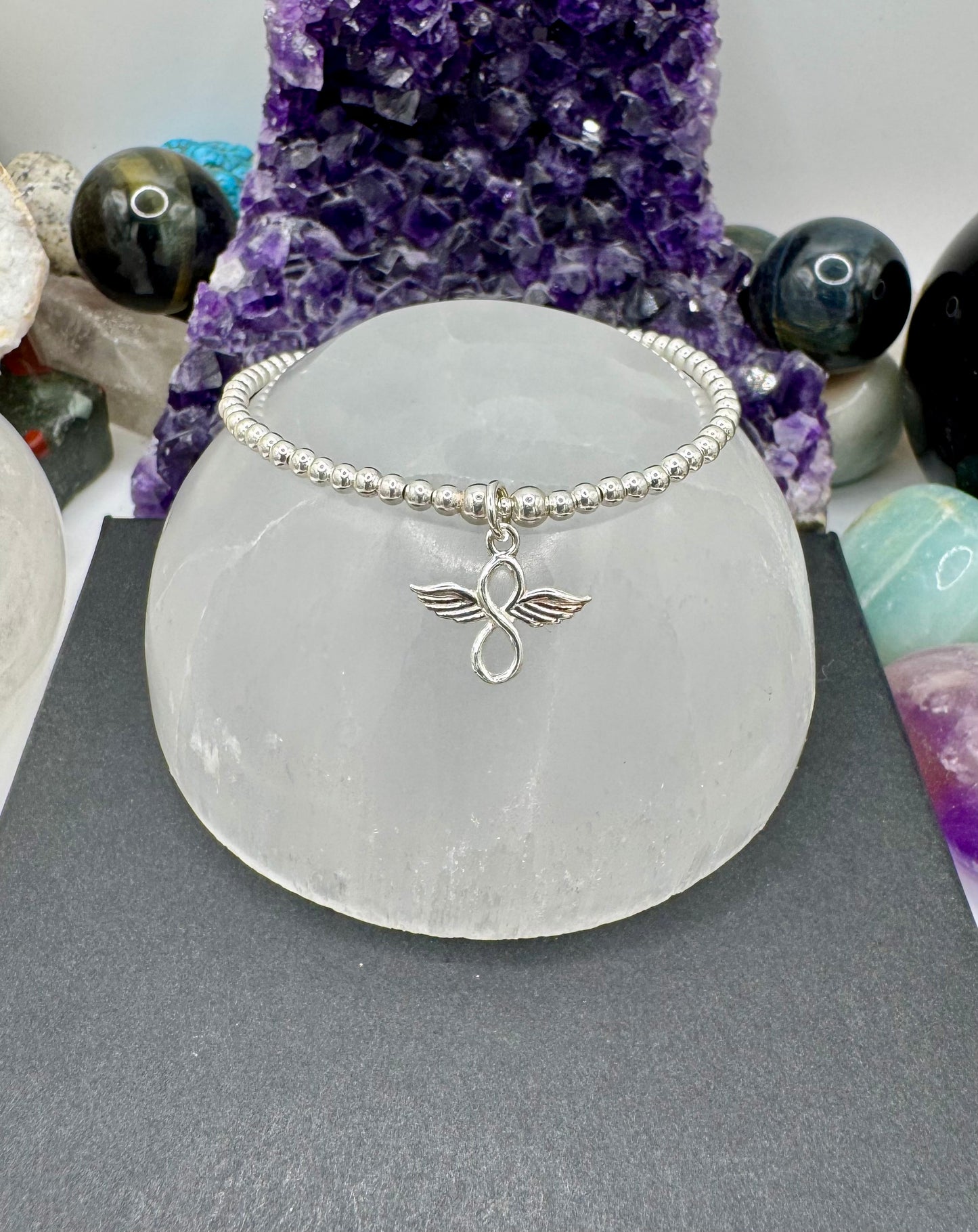 STERLING SILVER INFINITY ANGEL BRACELET