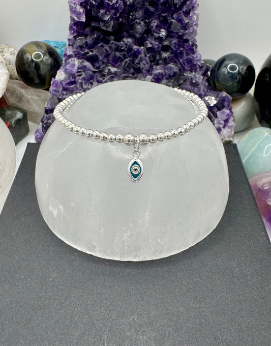 STERLING SILVER EVIL EYE BRACELET