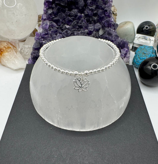 STERLING SILVER LOTUS FLOWER BRACELET