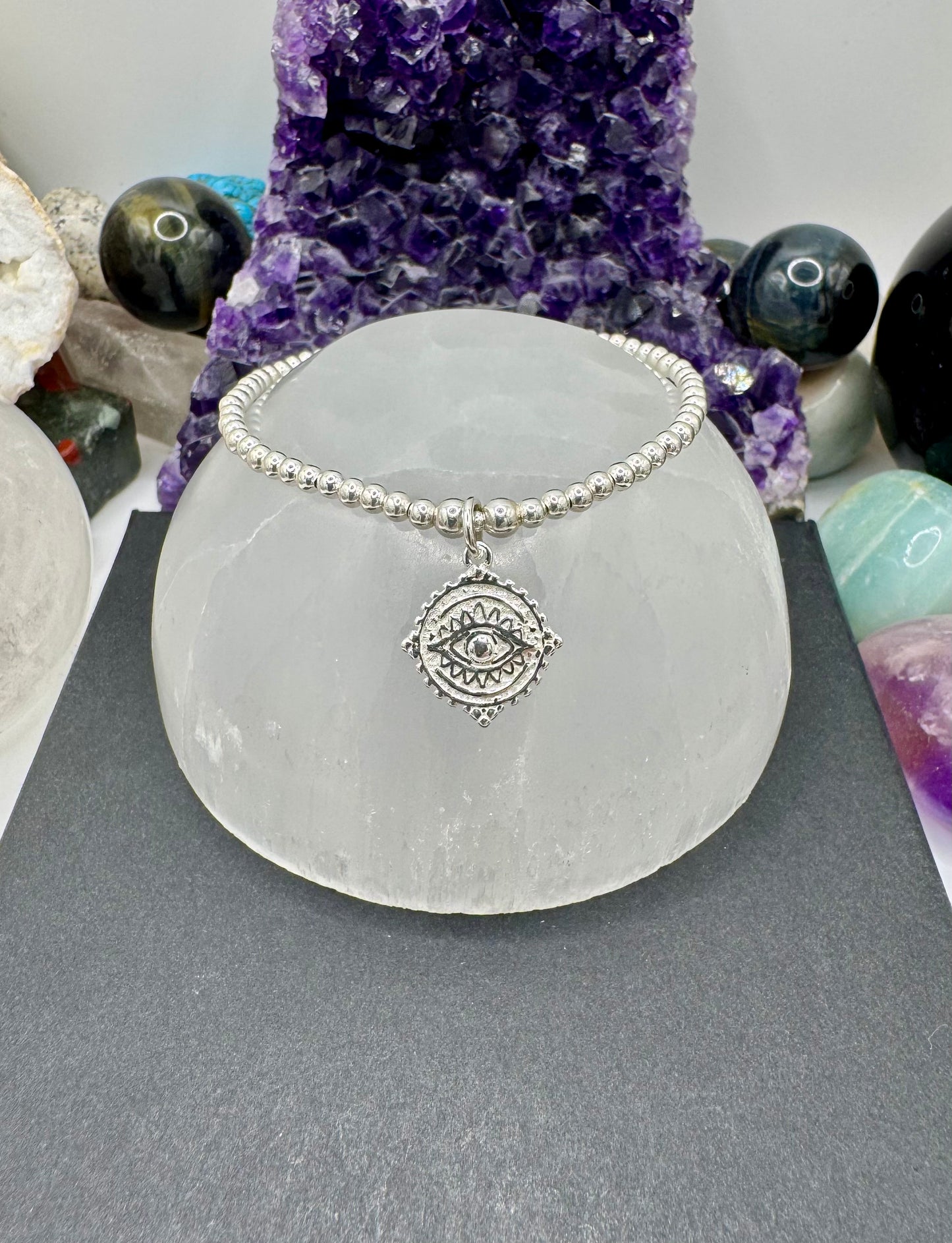 STERLING SILVER EYE TALISMAN BRACELET