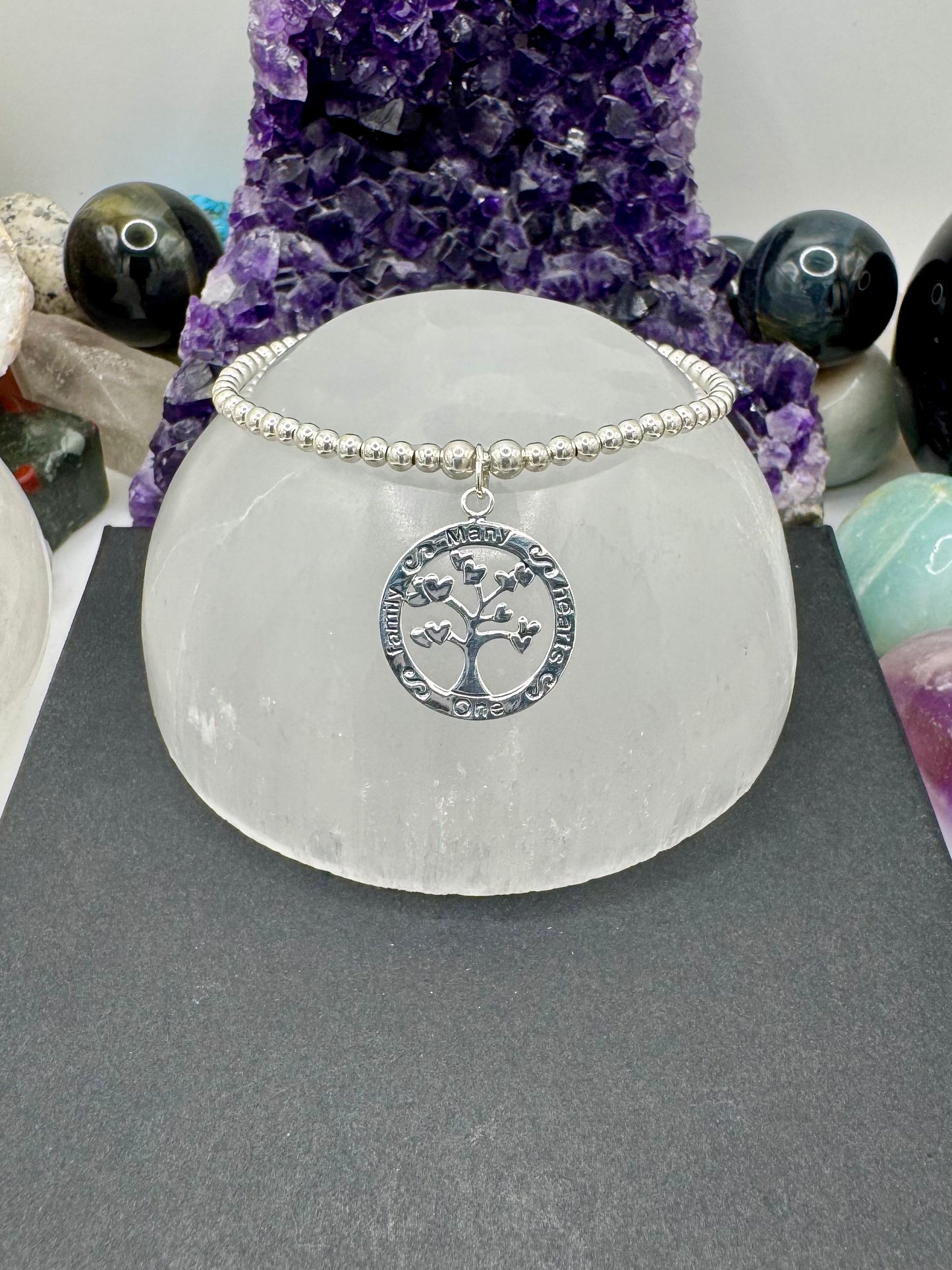 STERLING SILVER ‘MANY HEARTS ONE FAMILY’ BRACELET