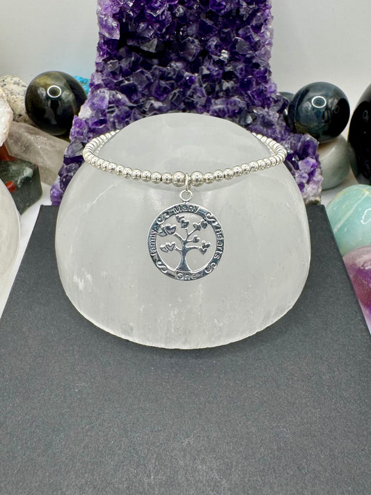 STERLING SILVER ‘MANY HEARTS ONE FAMILY’ BRACELET