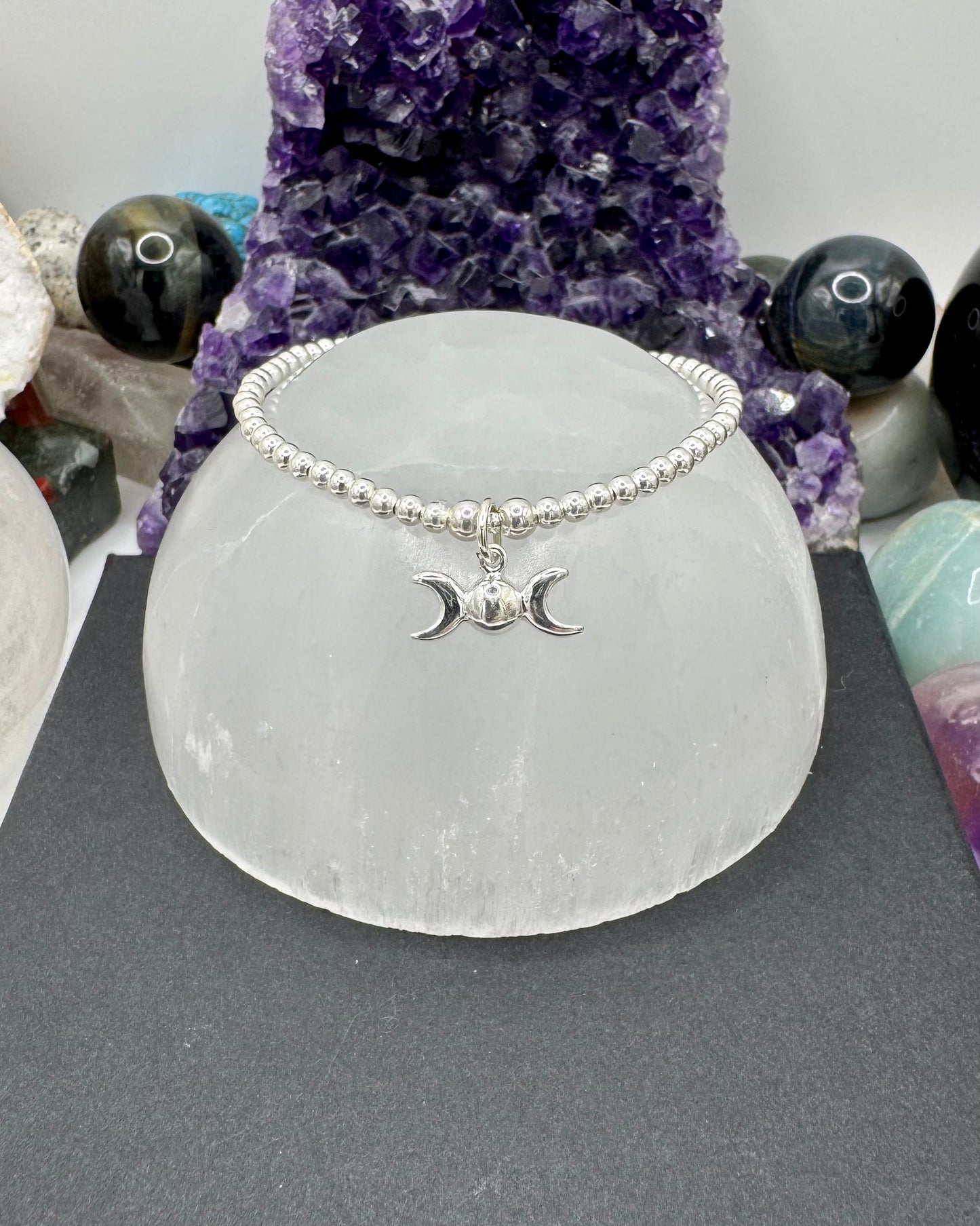 STERLING SILVER TRIPLE MOON BRACELET