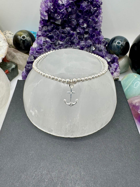 STERLING SILVER ANCHOR BRACELET