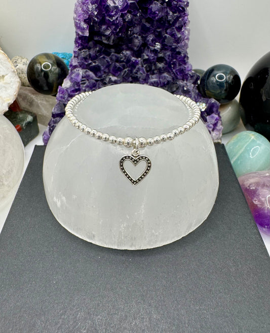 STERLING SILVER HEART BRACELET