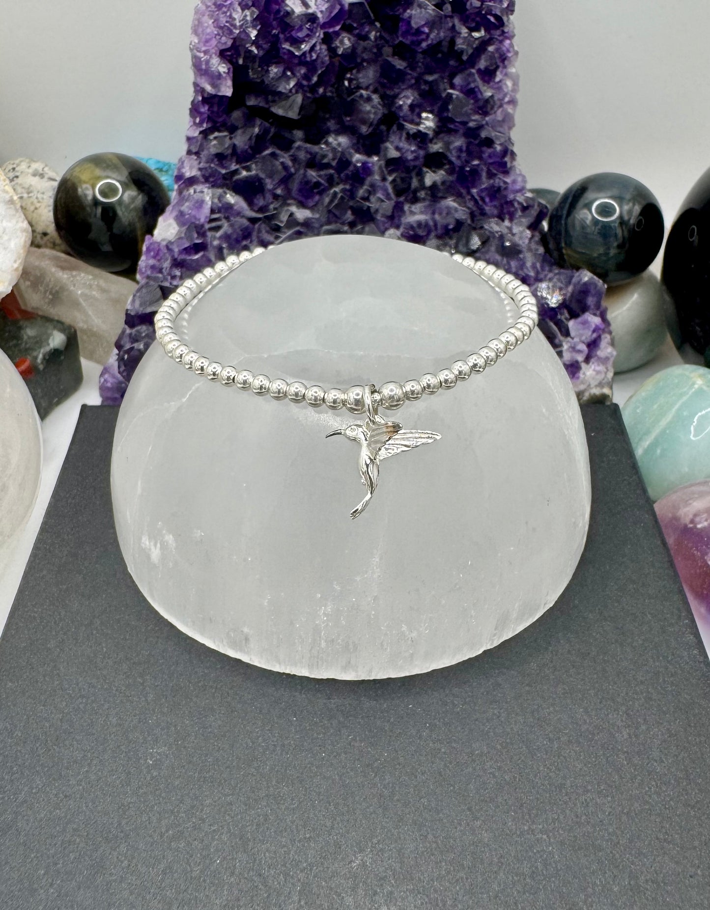 STERLING SILVER 4D HUMMINGBIRD BRACELET