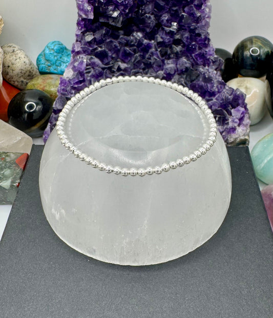 STERLING SILVER BEADED BRACELET