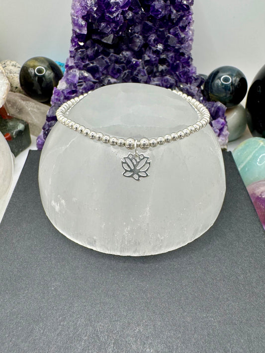 STERLING SILVER LOTUS FLOWER BRACELET