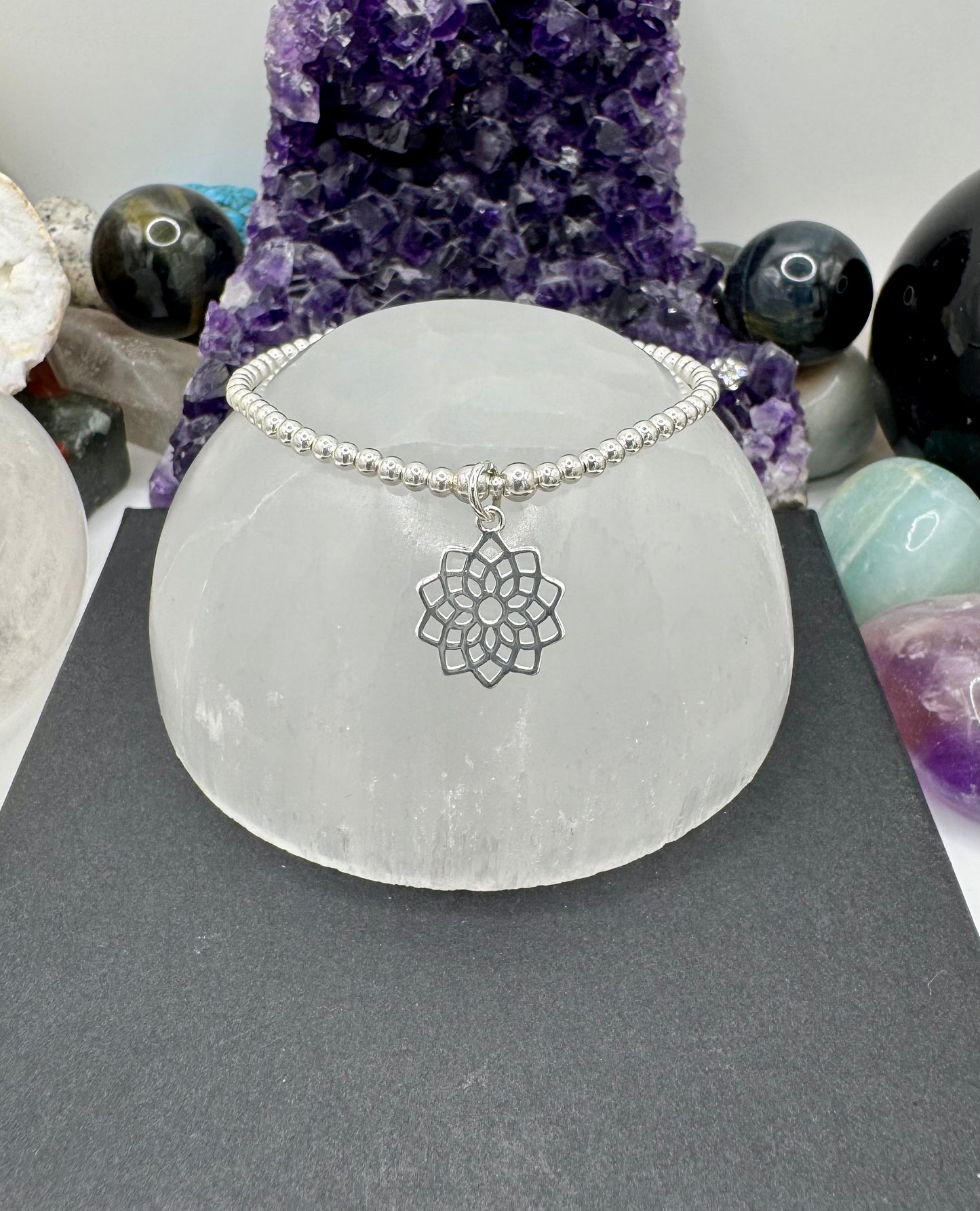 STERLING SILVER CROWN CHAKRA BRACELET