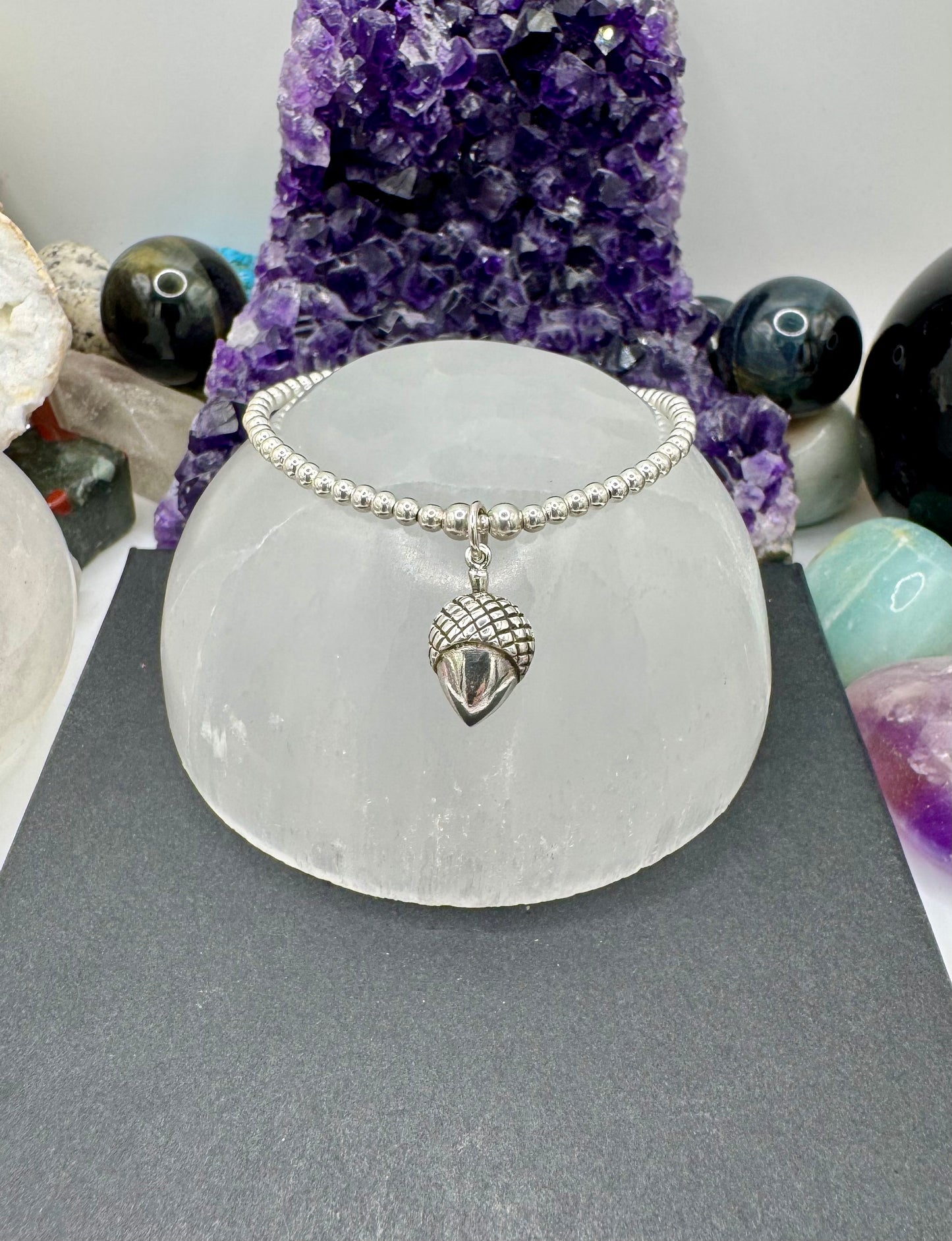 STERLING SILVER ACORN BRACELET