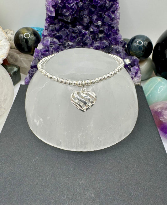 STERLING SILVER HEART BRACELET