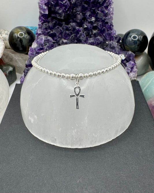 STERLING SILVER ANKH BRACELET