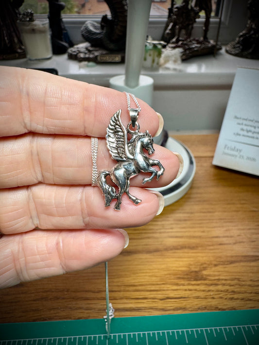 STERLING SILVER PEGASUS NECKLACE