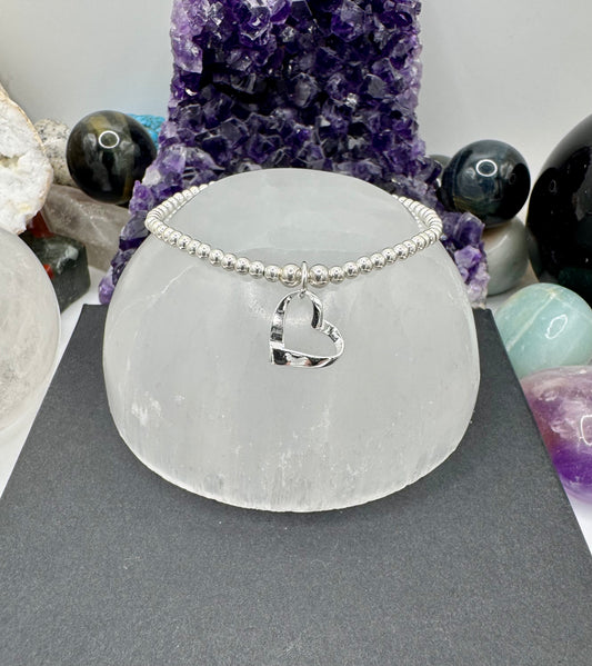 STERLING SILVER HEART BRACELET